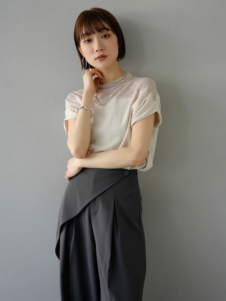 美品 セオリー フレンチスリーブ ニットプルオーバー トップス