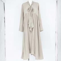 裾テールギャザーボウタイワンピース