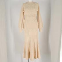 バックリボンセットニットワンピース