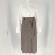 タックデザインシャツドッキングワンピース