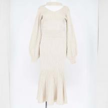 リボンチョーカーマーメイドニットワンピース