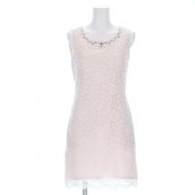 ビジューネックALLレースタイトワンピース