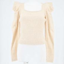 スクエアショルダーニットトップス