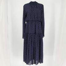 箔プリントギャザーシフォンワンピース