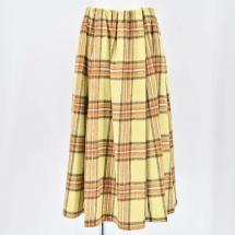 タック＆ギャザーフレアチェックスカート