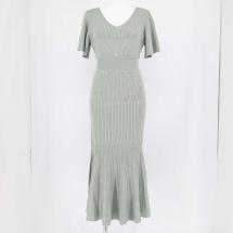 フレアスリーブマーメイドニットワンピース