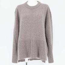 ウールカシミヤ後スリットクルーネックNT